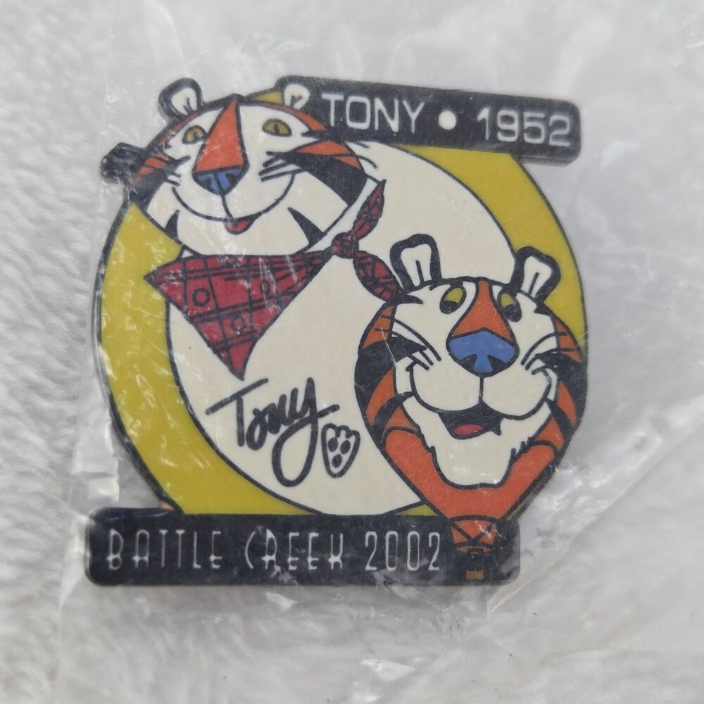 Vintage 2002 Kellogg's Tony The Tiger 50th Anniversary Metal Pin NEW Sealed